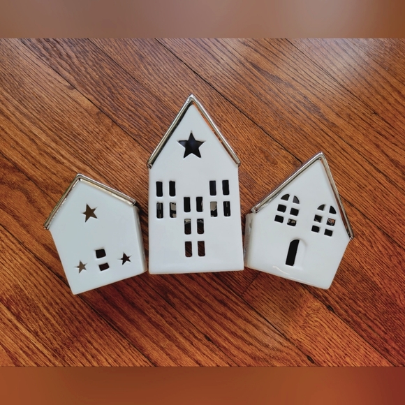 Pier 1 Ceramic House Tealight Holders
